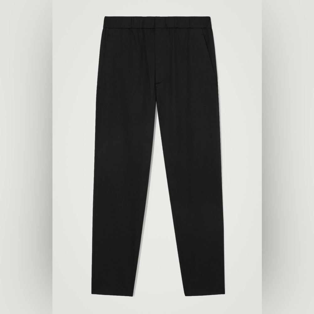 Men’s COS ‘wide leg elastic waistband pants’ in black cotton blend. Size M